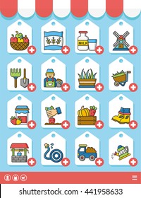 icon set farming vector