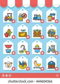 icon set farming vector