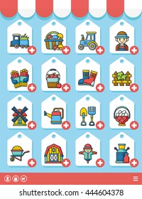 icon set farming vector