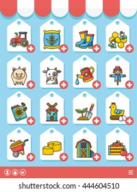 icon set farming vector