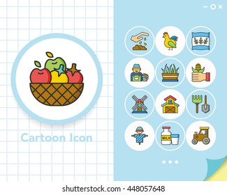 icon set farming vector