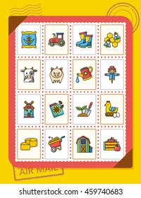 icon set farming vector
