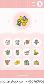 icon set farming vector