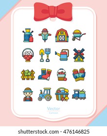 icon set farming vector