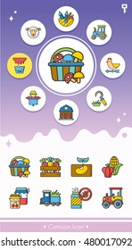 icon set farming vector