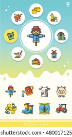icon set farming vector