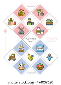 icon set farming vector