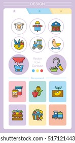 icon set farming vector