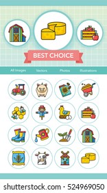 icon set farming vector