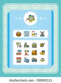 icon set farming vector