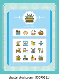 icon set farming vector