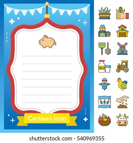 icon set farming vector