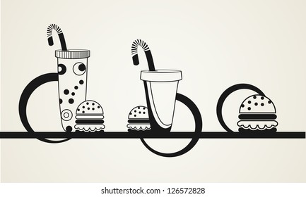 Icon set of fast food