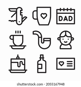 Icon Set Father Day for different seasons Line