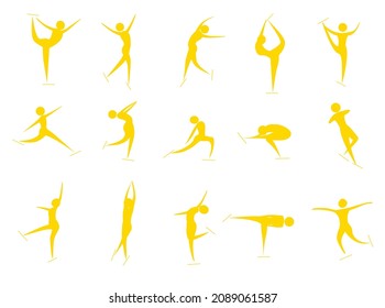 It is an icon set of figure skating.