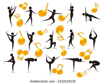 It is an icon set of figure skating.