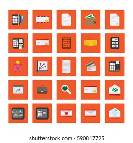 icon set finance orange