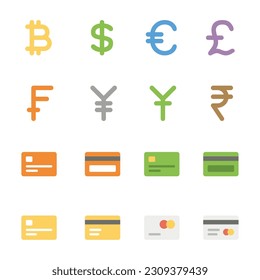
conjunto de iconos del vector financiero