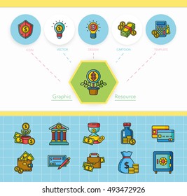 icon set financial vector