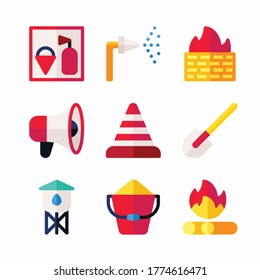 Icon Set Fire Fighter for different seasons Color