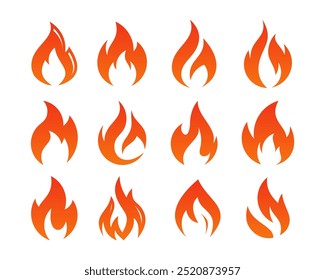 icon set Fire flame logo vector illustration design template. vector fire flames sign illustration isolated. fire icon	