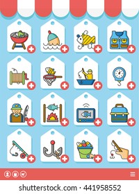 icon set fishing vector