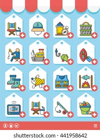 icon set fishing vector
