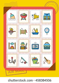 icon set fishing vector