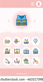 icon set fishing vector