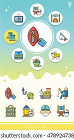 icon set fishing vector