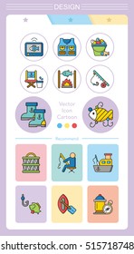 icon set fishing vector
