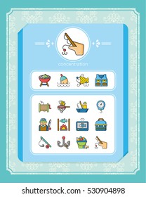 icon set fishing vector