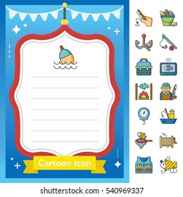 icon set fishing vector