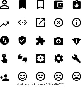 icon set flag profile document info setting smile face puzzle