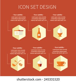 Icon set  with flat design