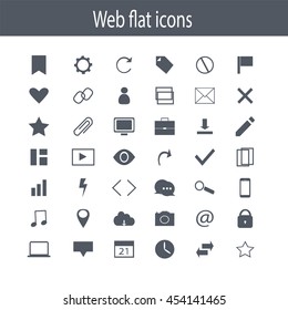 Icon set, flat design. Web elements for user interface