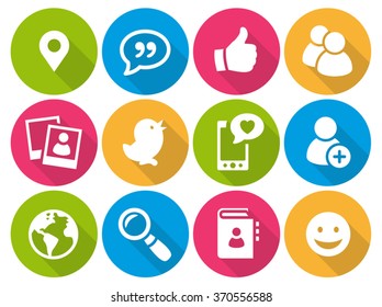 Icon set flat - Social Media 01