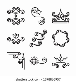 Icon Set Blumendesign für verschiedene Jahreszeiten Linie