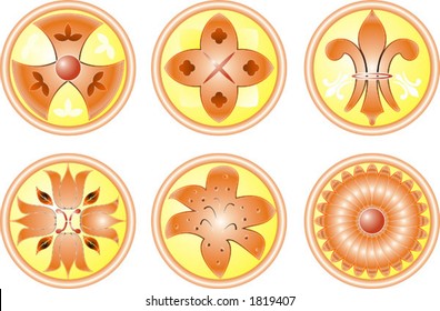 Icon set Flower, abstract icons, vector illustration