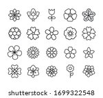 Icon set of flower. Editable vector pictograms isolated on a white background. Trendy outline symbols for mobile apps and website design. Premium pack of icons in trendy line style.