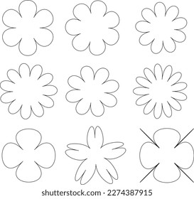 Icon set of flower. Editable vector pictograms isolated on a white background. Trendy outline symbols. pack of icons in trendy line style.