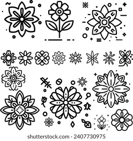 Icon set of flower. Editable vector pictograms isolated on a white background. Trendy outline symbols for mobile apps and website design. Premium pack of icons in trendy line