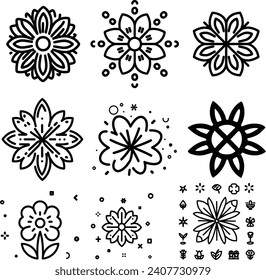 Icon set of flower. Editable vector pictograms isolated on a white background. Trendy outline symbols for mobile apps and website design. Premium pack of icons in trendy line