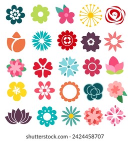 Icon set of flower. Editable vector pictograms isolated on a white background. Trendy outline symbols for mobile apps and website design.