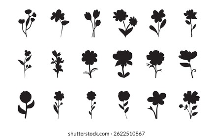 icon set flower. flower icon vector art. simple flower vector icons