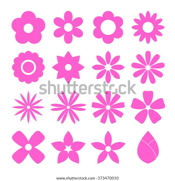 Icon Set Flower White Background Vector Stock Vector (Royalty Free ...