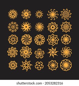 Conjunto de iconos de flores. Diseño creativo.
