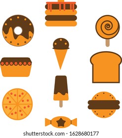 icon set food chocolate vector