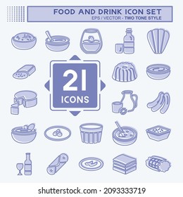 Icon Set Food and Drink - Two Tone Style - Simple illustration,Editable stroke,Design template vector, Good for prints, posters, advertisements, announcements, info graphics, etc.