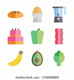 Icon Set Food Restaurant for different seasons. Color with Editable stroke